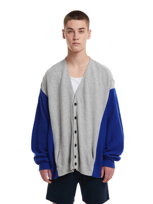 [리퍼브} Colorblocked Cardigan_GREY