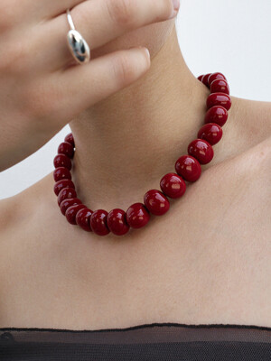 [MJxME] Red Berry Bold Necklace