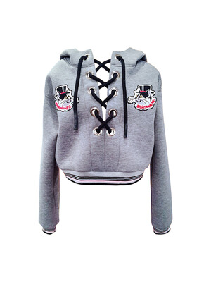16F/W ZCOLICO GRAY MAGICIAN CAT CROP HOODIE