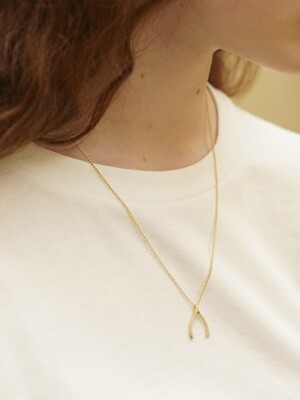 WISH BONE NECKLACE(CUBIC)