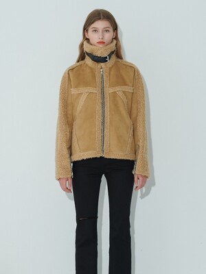 BEIGE BEAR LEATHER JACKET