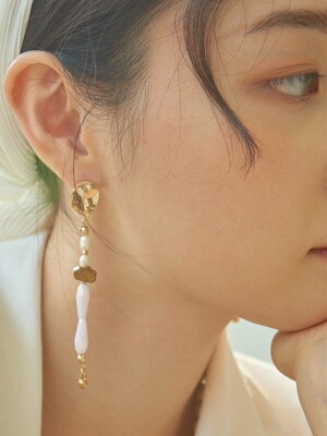 flat stone earring - ston01