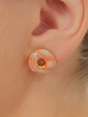 2021 Pantone Doughnut Marbling earring (OR)