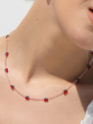 cherry crystal necklace