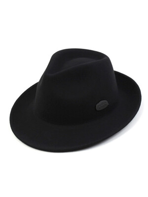 BU Simple BK Black Wool Fedora 울페도라