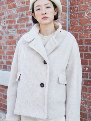 Recycled-Eco Sherpa Ivory Jacket