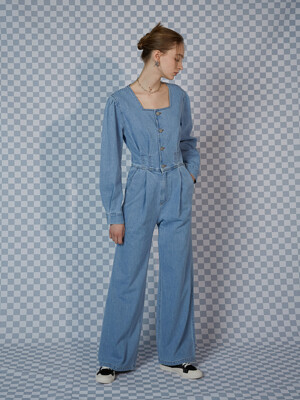 TWOWAY SQUARE NECK OVERALL_MEDIUM INDIGO