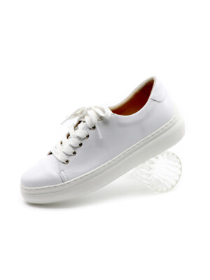 White Modern Platform Lace-Up Slip-Ons