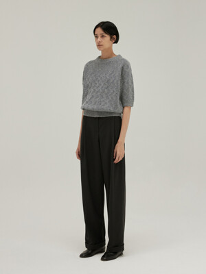 wide turn-up trouser (charcoal)