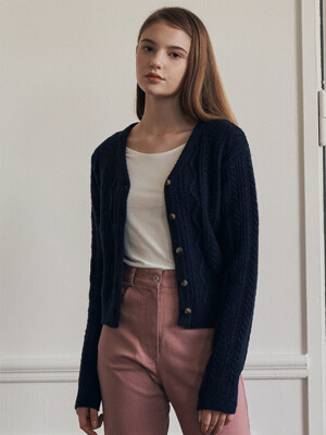 Minimal twist cardigan - navy