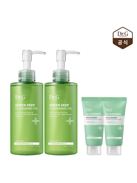 클렌징 - 닥터지 (Dr.G) - (1+1) 그린딥 클렌징 오일 210mL + 약산성 수딩폼 30mL 2개 증정