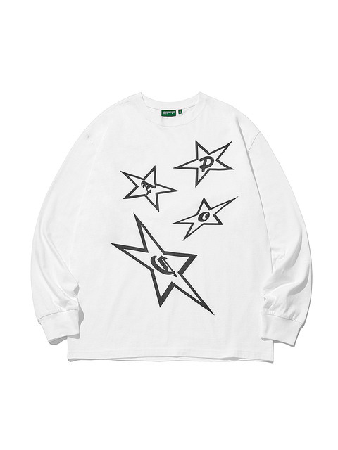티셔츠 - 어피스오브케이크 (APIECEOFCAKE) - STAR LOGO L/S Tee_White