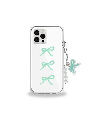 [SET] Present series : Mint ribbon phone case