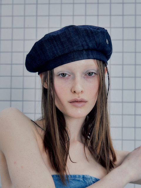 모자 - 포에지담 (poesiedame ) - DENIM BERET IN RAW INDIGO