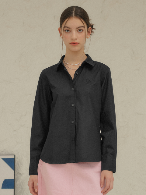 셔츠 - 제너럴 아이디어 (GENERAL IDEA) - WOMAN 에센셜 클래식 셔츠 [BLACK] / WBC1L03506