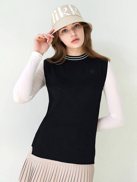 골프 - 릭크골프 (LIKKgolf) - V Line Slit Neck Knitwear Vest (Black) _L3A0-NV05K