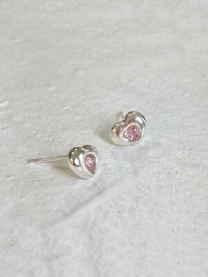 peach heart earrings