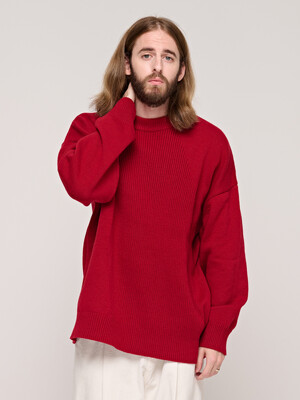 CB WASHED OVER KNIT (RED)