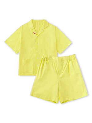 Pure Cotton Solid Pajama Set, Lemon