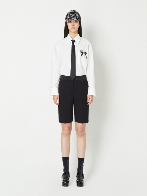 블라우스 - 럭키슈에뜨 (LUCKY CHOUETTE) - [Atelier] Ribbon Cotton Shirt Blouse_LFSAW23810IVX