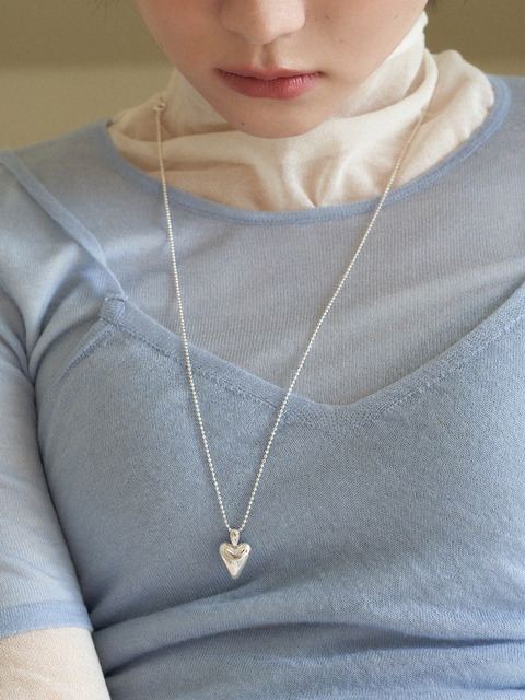 주얼리 - 지지 (geegee) - [silver925] heart leaf long necklace