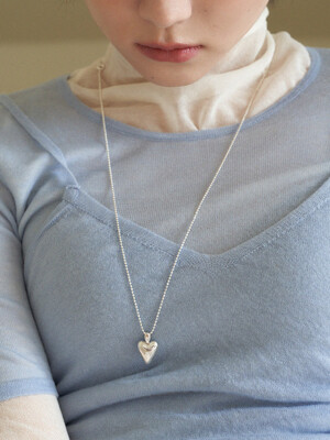 [silver925] heart leaf long necklace