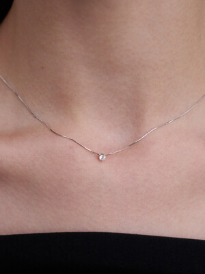[SILVER 925] 3MM WHITE CRYSTAL NECKLACE (2colors) AN4230028