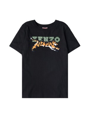 [겐조] 타이거 픽셀 로고 반팔 티셔츠 FD52TS0124SG 99J