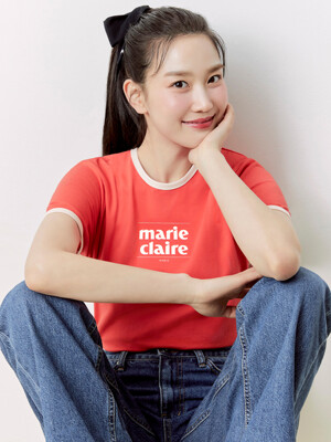 마리 로고 배색 티셔츠(MAEBTS01MRD)