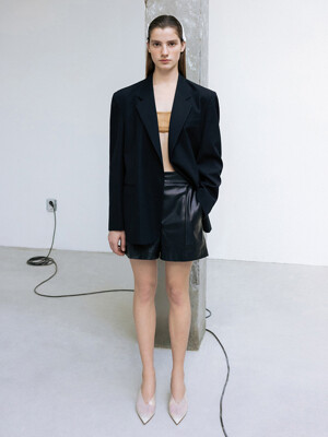 BASTIEN LAMB LEATHER SHORTS (BLACK)