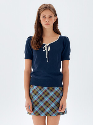 Ribbon Bow Crochet Knit_2color