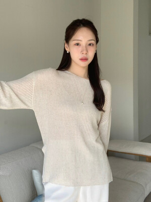 Loose Fit Slit Pullover_4color