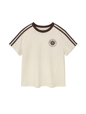 Football T-Shirt Ivory Brown