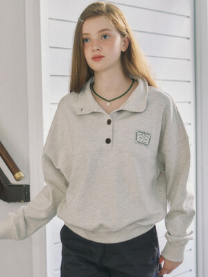 Hope Button-down Sweatshirt - Oatmeal