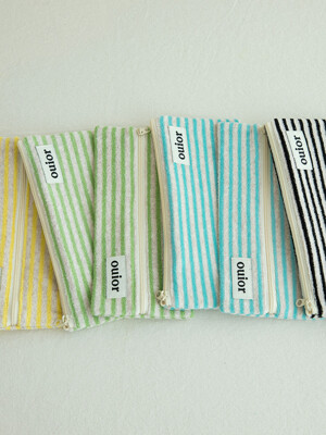 ouior flat pencil case_terry stripe (4종 택1)