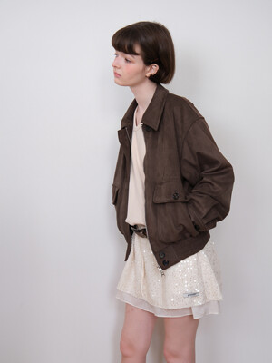 suede blouson jacket