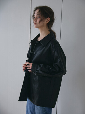 FAUX LEATHER CLASSIC JACKET_BLACK