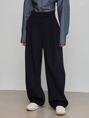 Cocoon Two-tuck Wool Cash Pants _ Navy