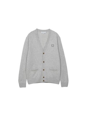 메종키츠네 남성 볼드 폭스헤드 패치 레귤러 울 가디건 라이트 그레이 NM00506KT1006-H120