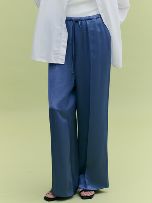Glossy Relax Wide Pants_2color