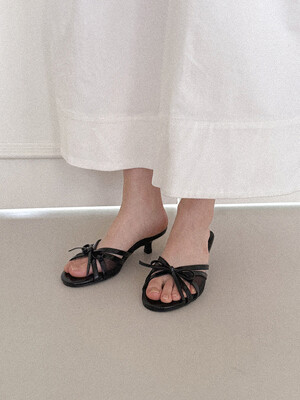 me714 Peony Ribbon Mesh Mid Heel Mule Pumps 피오니 리본 미들굽 뮬펌프스 2color