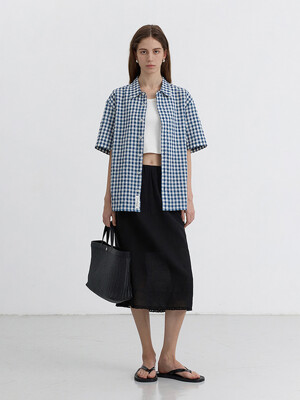 A-LINE LONG SKIRT BLACK_UDSK5B226BK