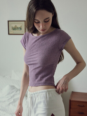 crunch pin stripe t-shirt_Pink(O25-TP10)