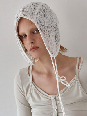 AVIATOR HAT / DOUBLE LACE / WHITE