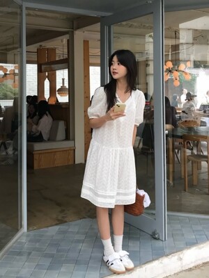 lace mini one-piece - white