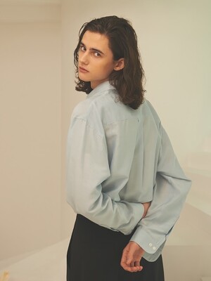 Classic cotton-silk shirt (blue)