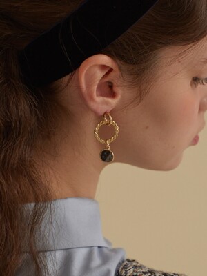 gold twist earring(gray,navy)
