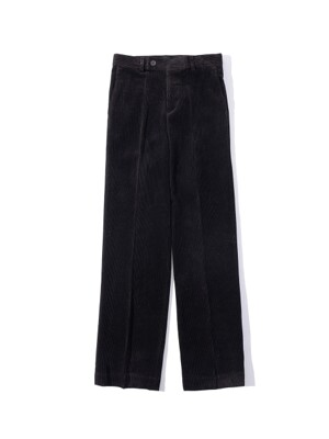 Classic Corduroy Straight Pants - Black