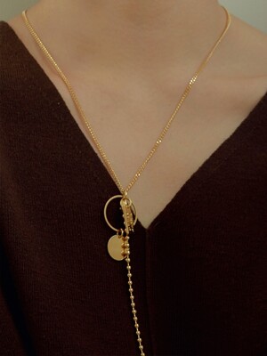 oval drop necklace-gold