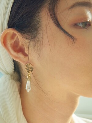 flat crystal earring - stone01